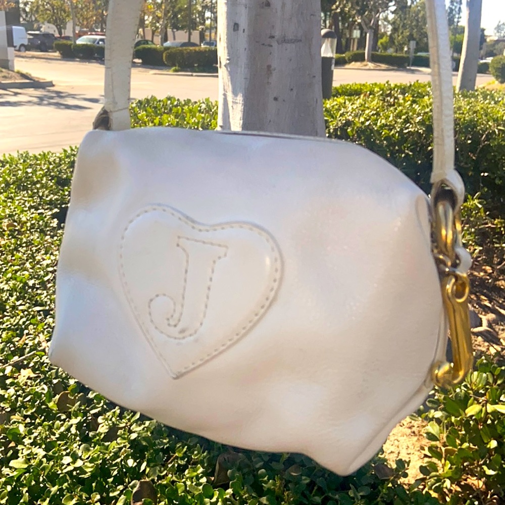 Vintage Juicy Couture Y2K White Leather Mini bag Cube barrel bag BARBIE